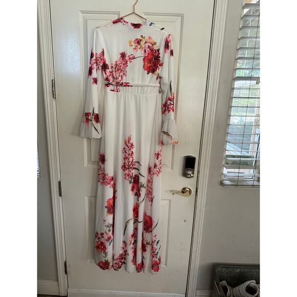 Annah Hariri Women's White Floral Print Modest Ontario Maxi Dress Size 8 - Picture 6 of 7